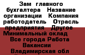 Зам. главного бухгалтера › Название организации ­ Компания-работодатель › Отрасль предприятия ­ Другое › Минимальный оклад ­ 1 - Все города Работа » Вакансии   . Владимирская обл.,Вязниковский р-н